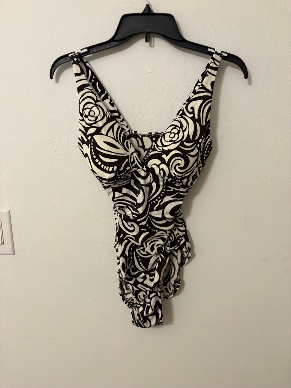 Women’s Brown & Cream Patterned One-Piece Swimsuit